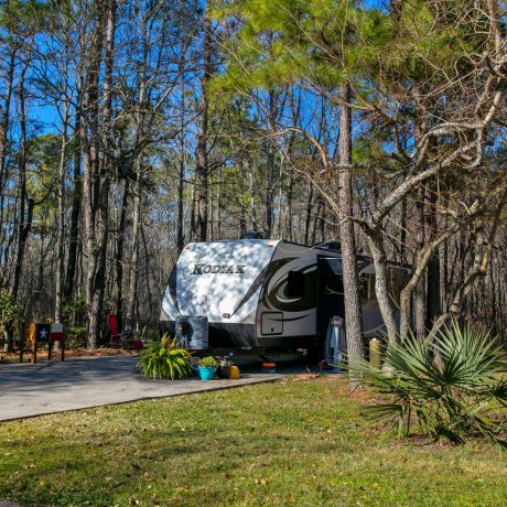 rv parked at forest retreat rv park